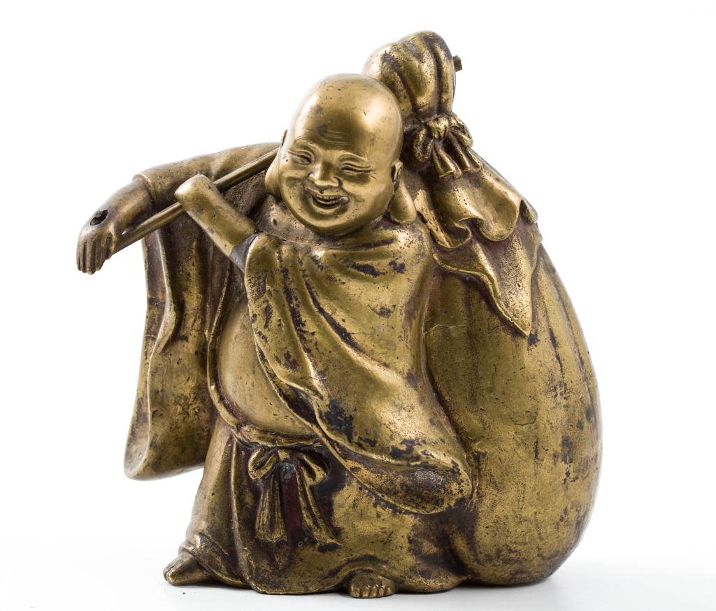 (19th/ 20th c.) Cast Brass Jolly Buddha (1 of 7)