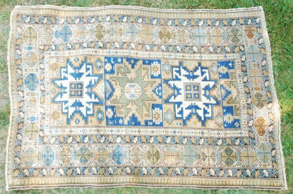 (19th c.) Blue Caucasian Prayer Rug (1 of 4)
