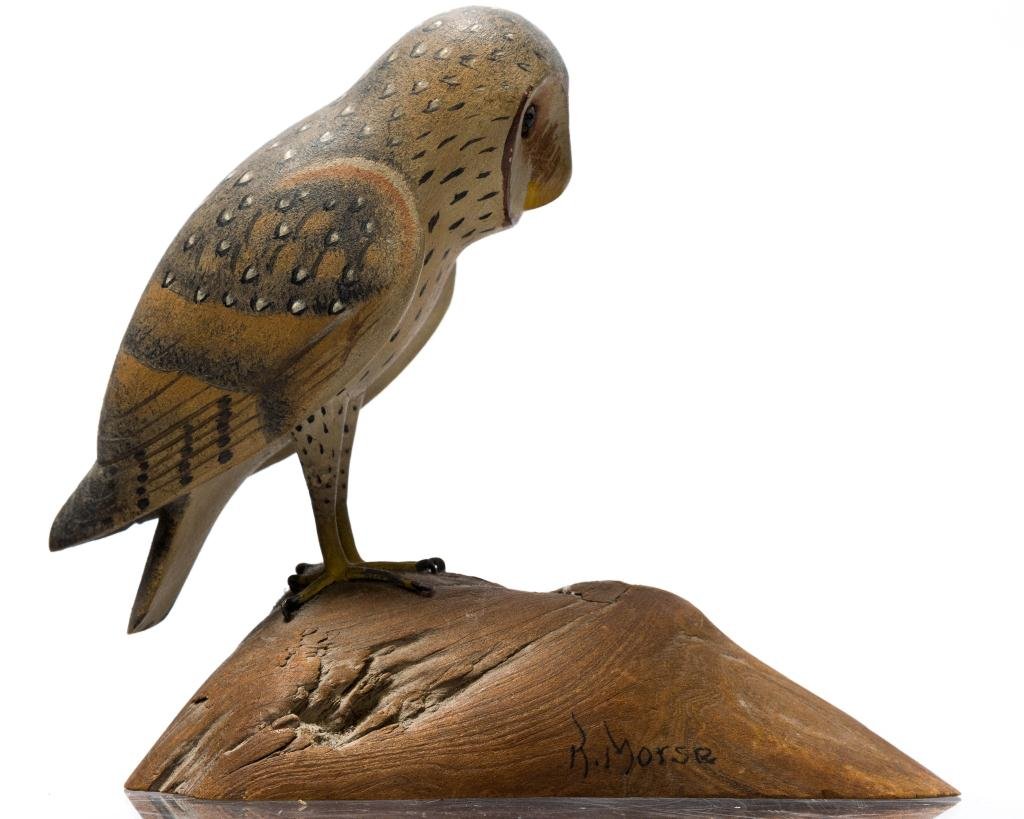 Robert Morse Carved & Painted Miniature Owl Decoy (1 of 6)