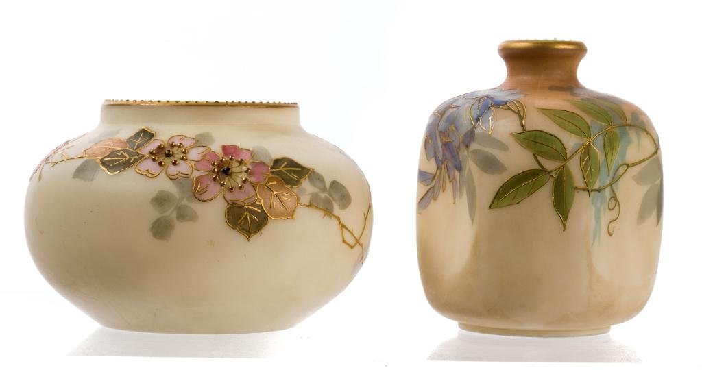(2) Mount Washington Floral Decorated Vases (1 of 7)