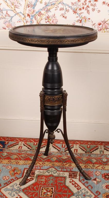 Pietra Dura Renaissance Revival Ebonized Stand (1 of 5)