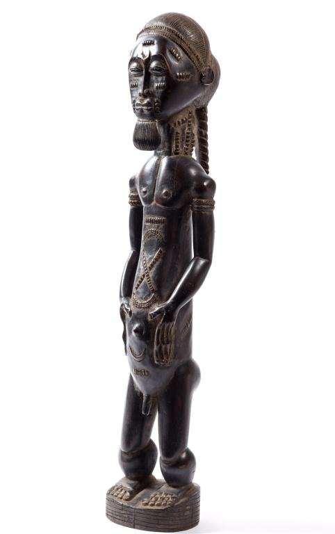 Fine Early (20th c.) Baule Carved Male Figure (1 of 7)