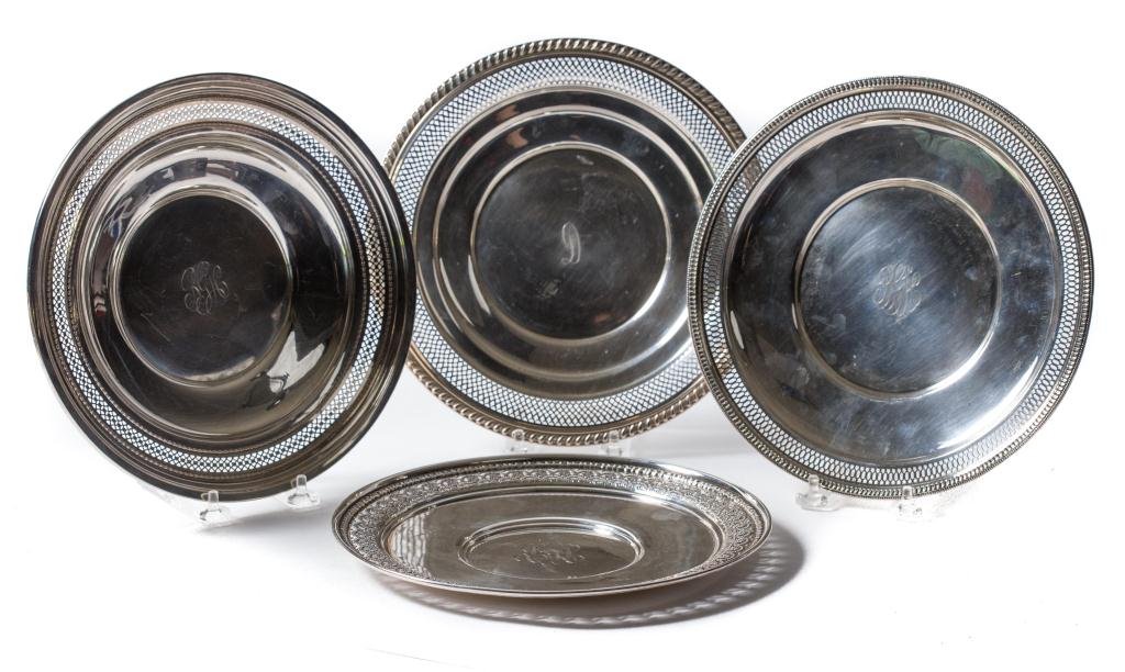 (4) Sterling Silver Reticulated Plates (1 of 5)