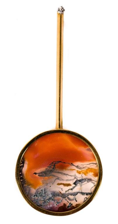 Moss Agate Pendant Signed Grima (1 of 4)