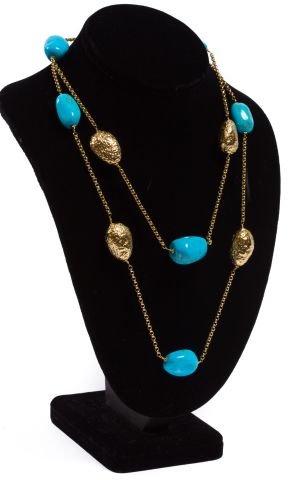 18k Turquoise Nugget Chain (1 of 2)