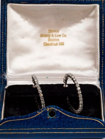 Pair Plat Diamond Ear Hoops (1 of 3)