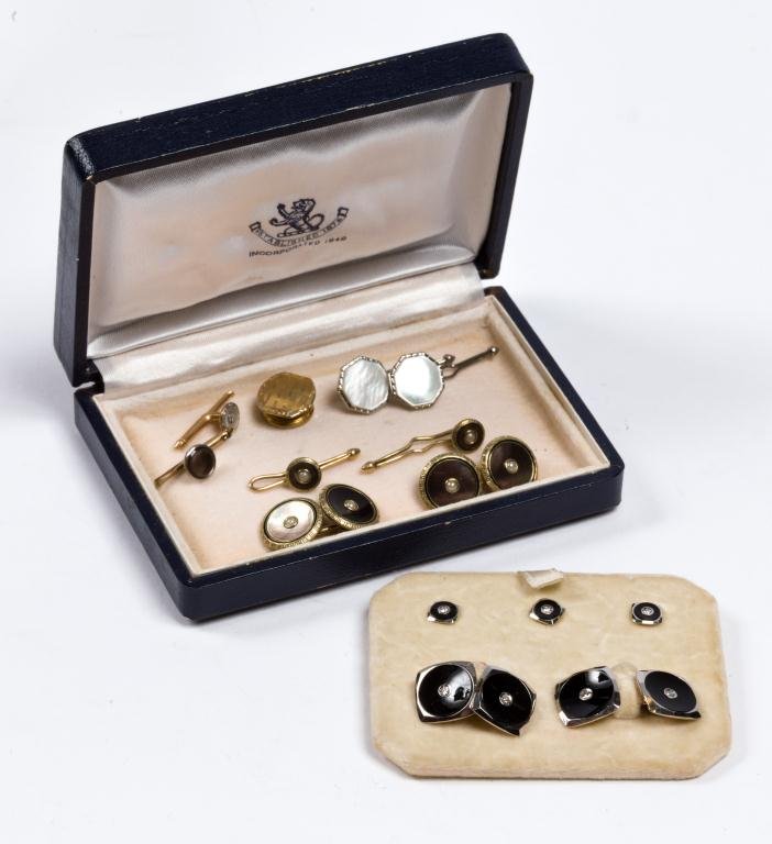 14k Gold & Diamond Cuff Link Set (1 of 4)