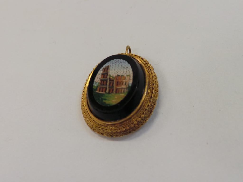 14k Gold Micro Mosaic Pendant (1 of 2)