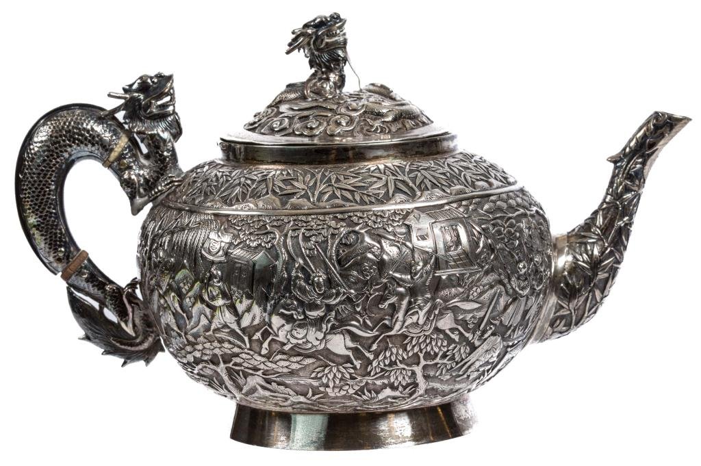 Chinese Sterling Silver Tea Pot (1 of 10)