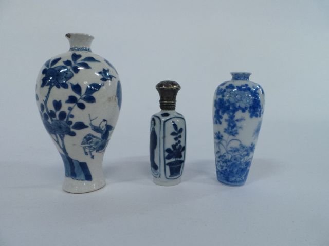 (3) Chinese Blue & White Miniature Porcelain Vases (1 of 4)