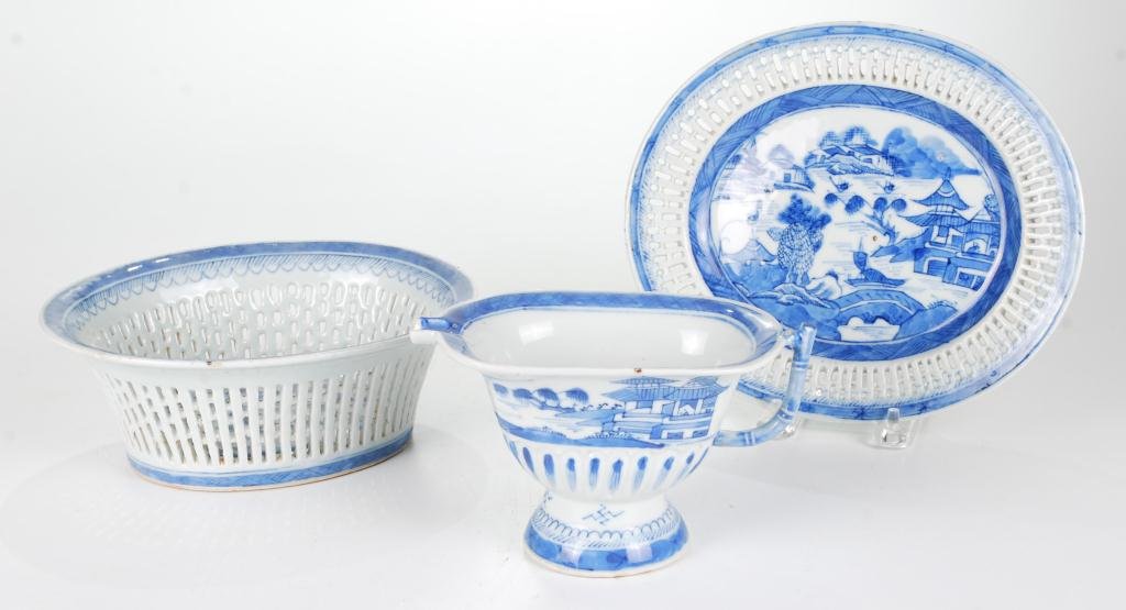 (3) Pieces of Canton Pottery (1 of 8)