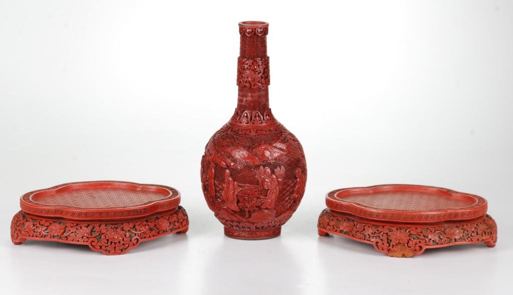 Cinnabar Bottle and Two Stands (1 of 7)