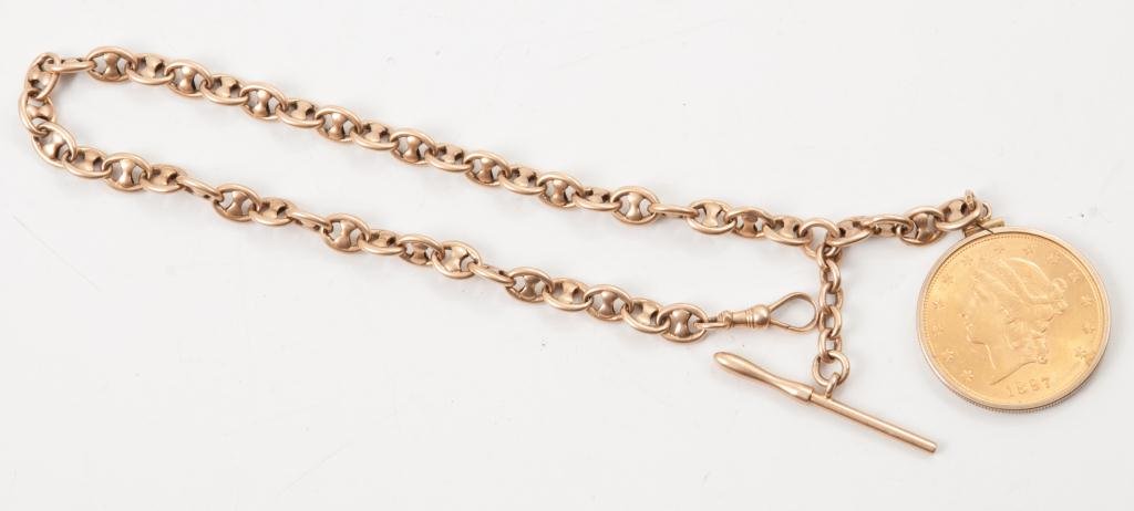 1897 S $20 Dollar Double Eagle Gold Piece Chain (1 of 3)