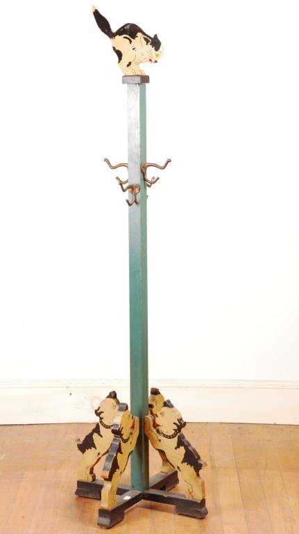 1930's-40's Carved and Painted Juvenile Coat Rack (1 of 6)