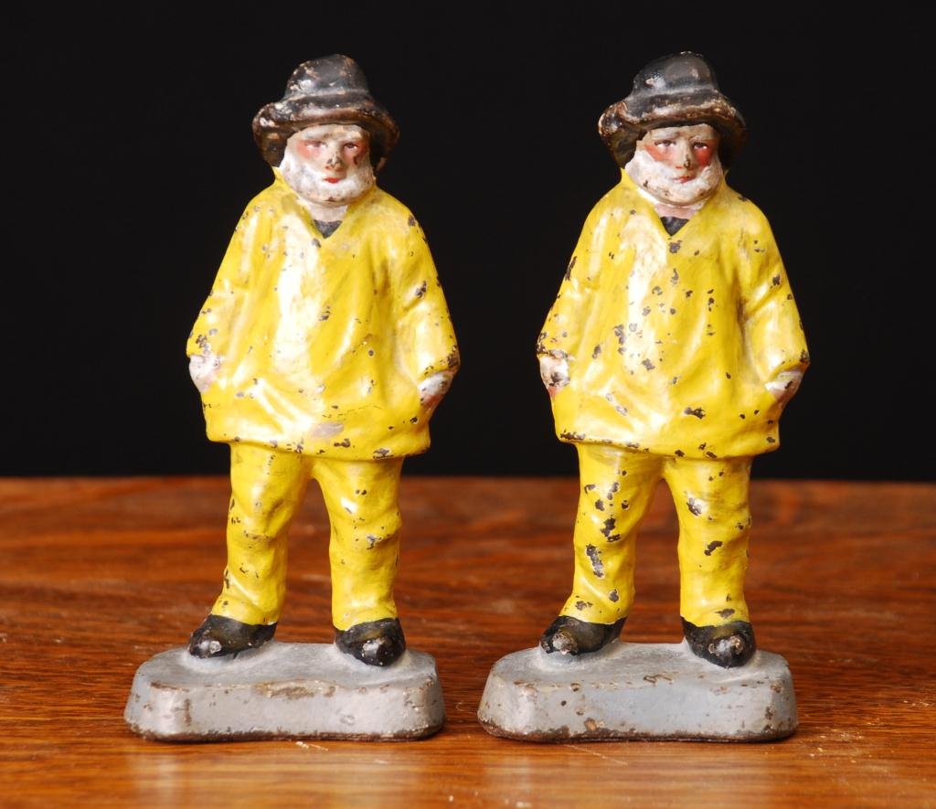 (2) Cast Iron Door Stops of a Gloucester Fisherman (1 of 6)