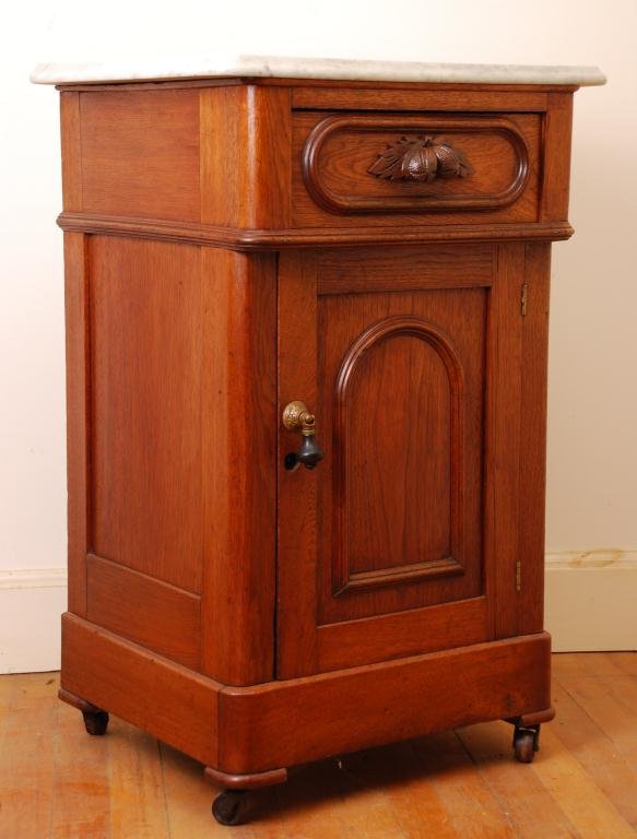 Paneled Victorian Marble Top Commode (1 of 6)