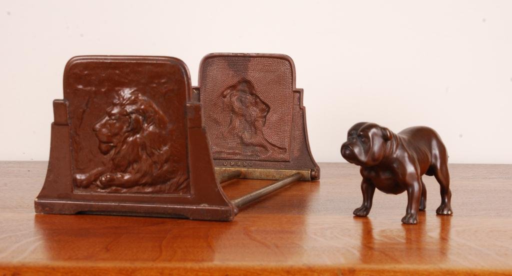 Lion Ended Adjustable Book Stand and a Bulldog (1 of 8)