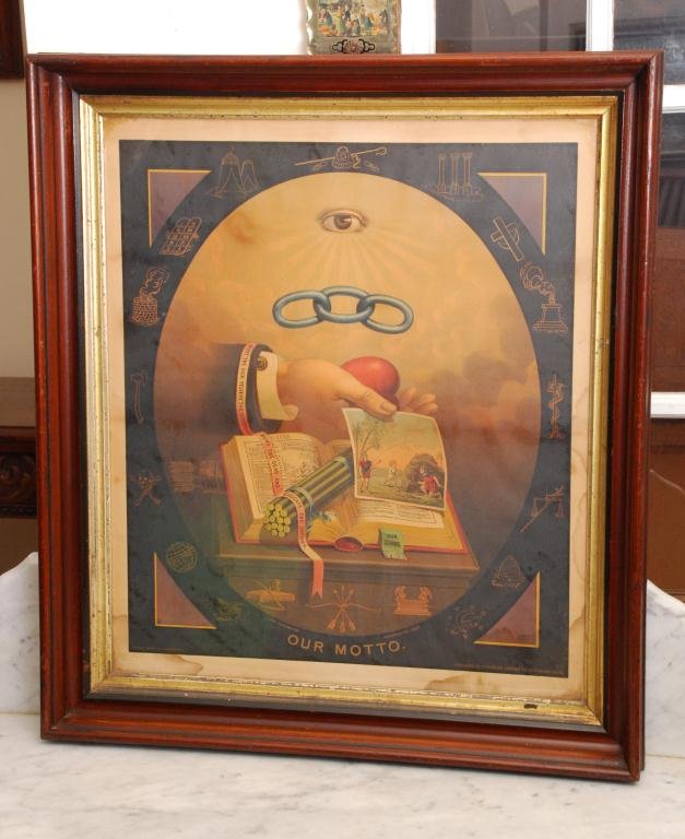 Odd Fellows "Our Motto" Framed Chromolithograph (1 of 5)