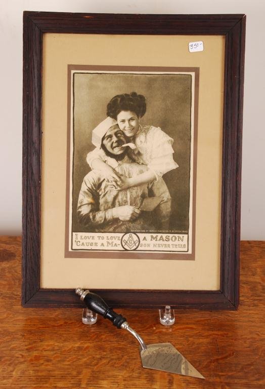 Masonic Motto Print and a Presentation Trowel (1 of 5)