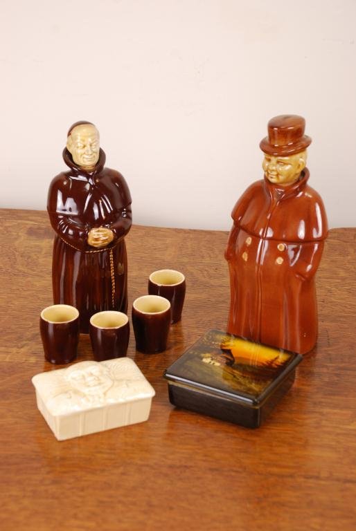 (2) Figural Ceramic Bottles, Boxes and Cups (1 of 10)