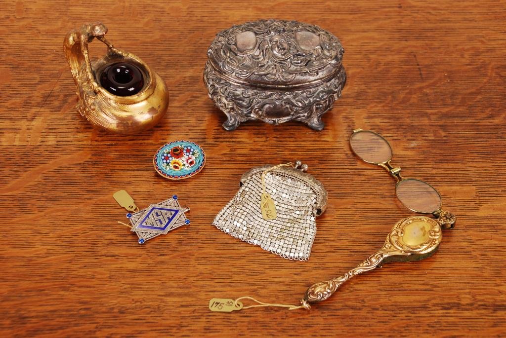 Jewelry Box, Art Nouveau Inkwell Etc. (1 of 7)