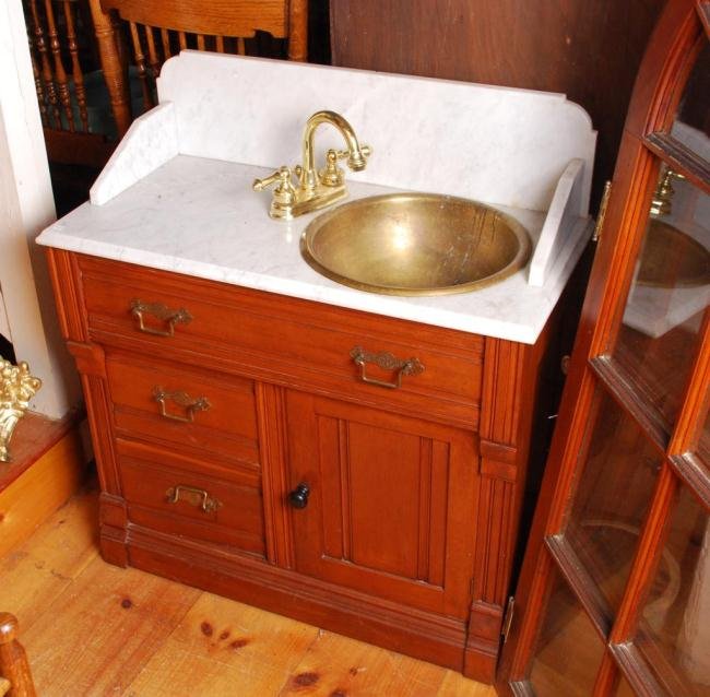 Marble Top Commode With Contemporary Plumbing (1 of 5)