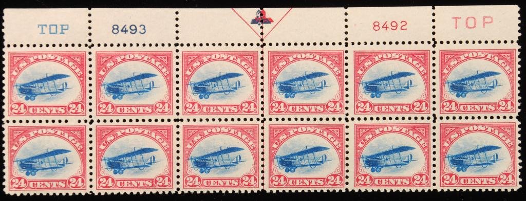 Scott #C3 24 cent Curtiss Biplane Airmail Stamps (1 of 2)