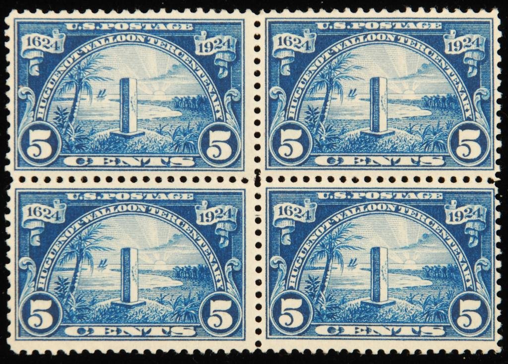 5c Huguenot-Walloon Scott #616: Block of (4)