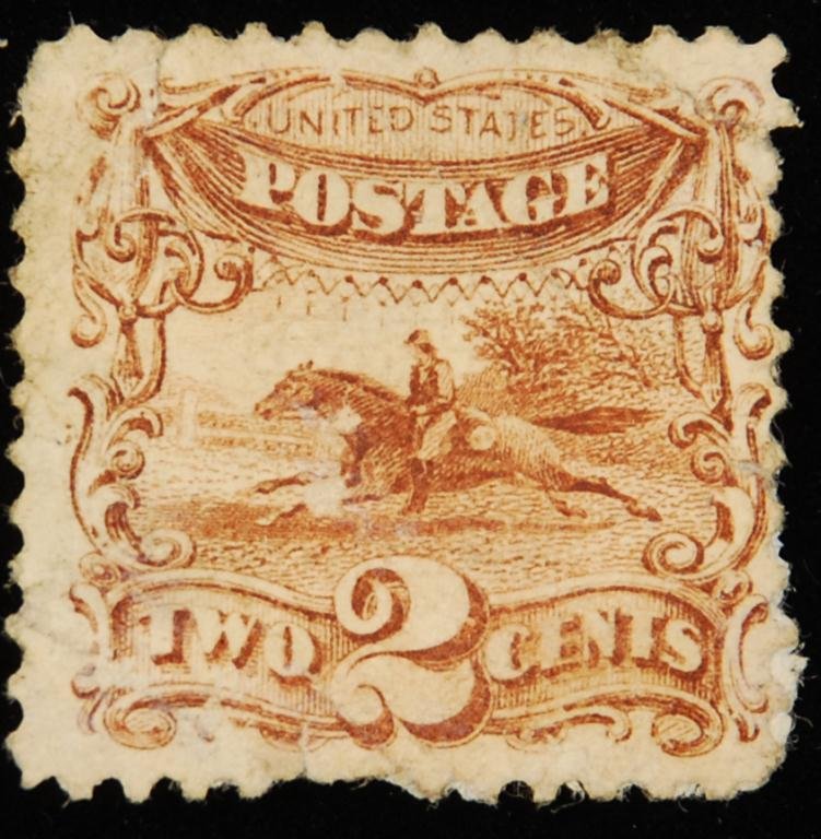 Scott #113 Pictorial Horseman 2c: Used, faint, stamp cancellation
