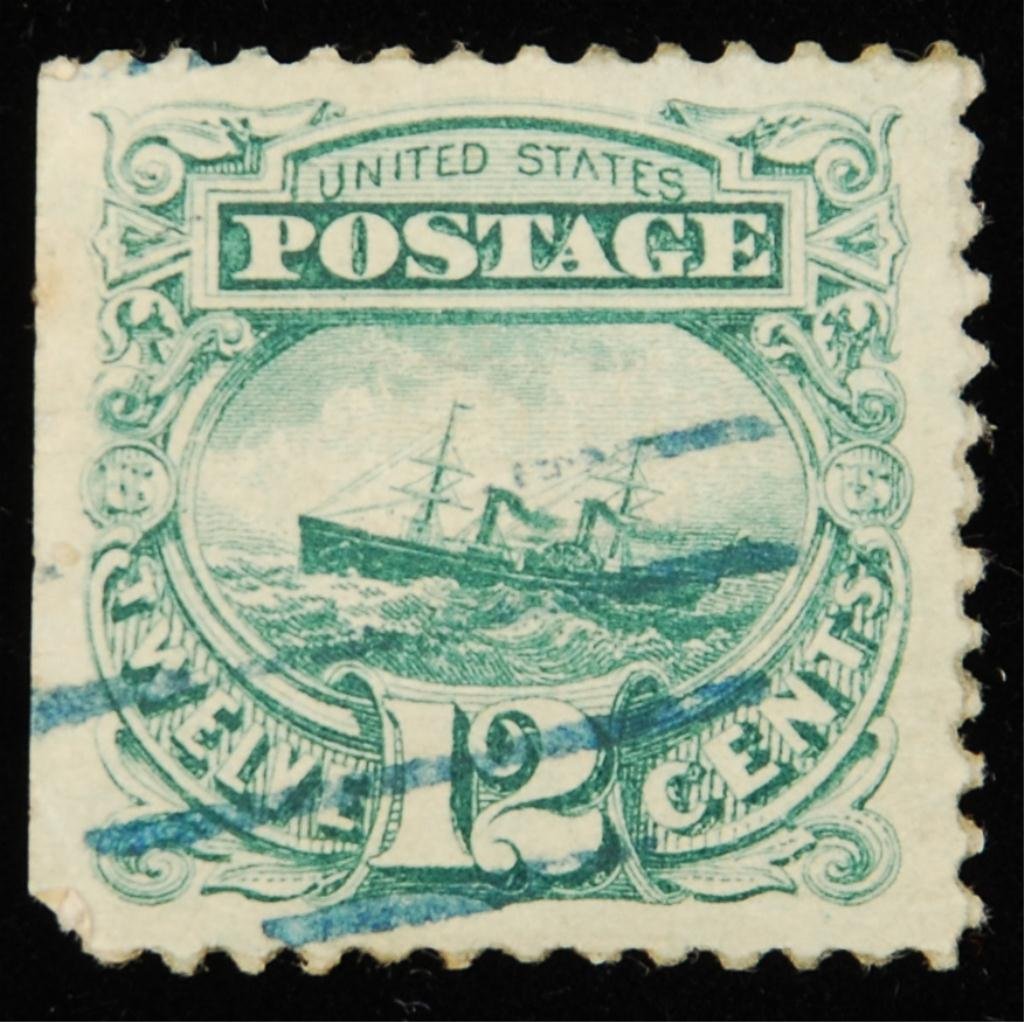 Scott #117 Pictorial S.S. Adriatic 12c: Stamp cancellation