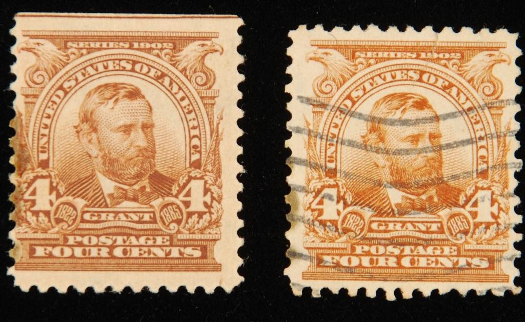 Scott #223 U.S. Grant 5c: (1) Stamp cancellation. (1) Unused