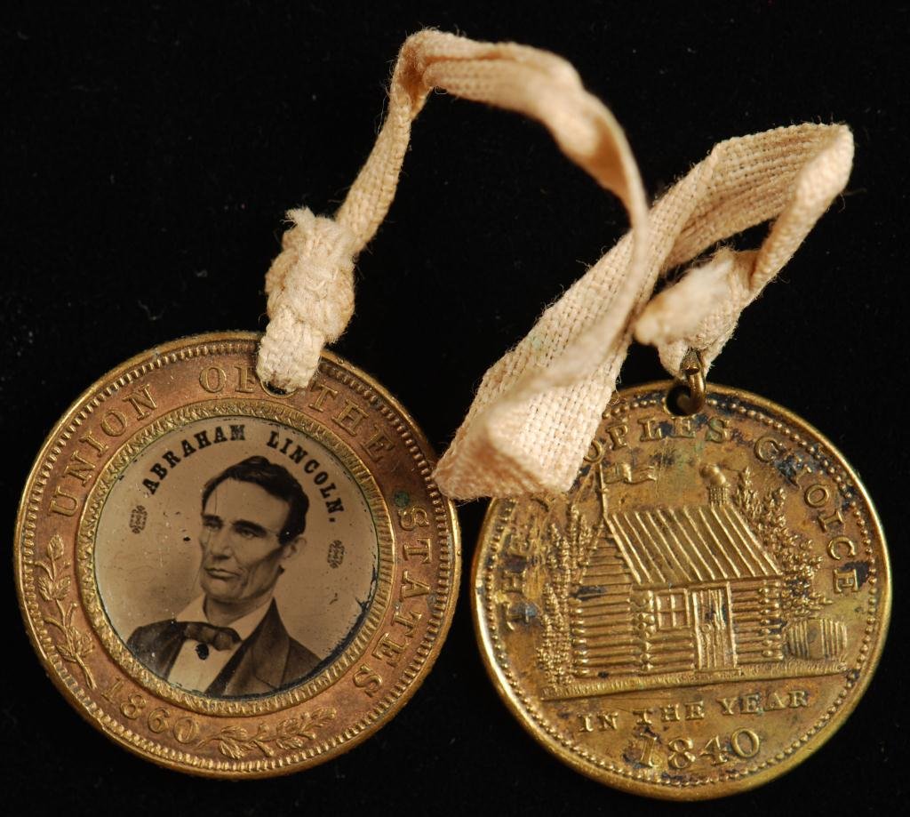 1860 Lincoln and 1840 Harrison Campaign Medals (1 of 3)