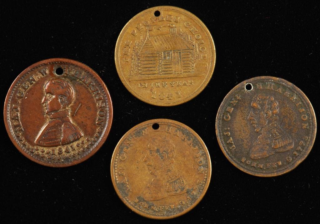 (4) 1841 Maj. Gen. W.H. Harrison Campaign Medals (1 of 2)