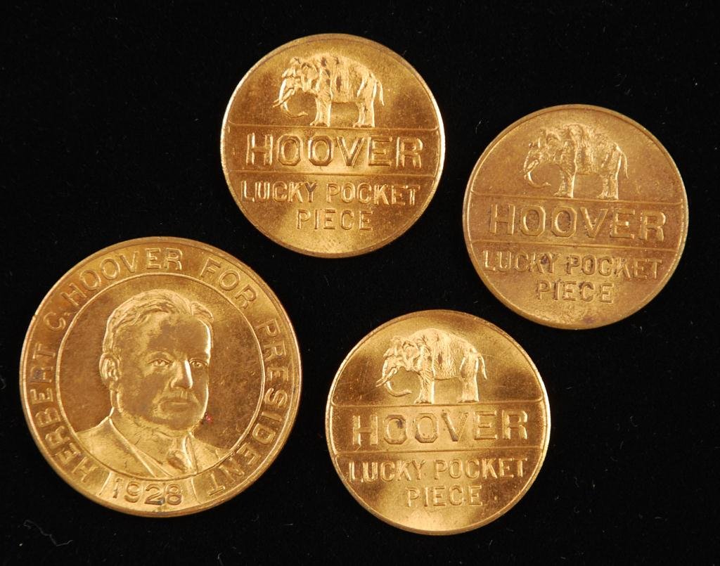 1928 Herbert Hoover Presidential Campaign Tokens (1 of 2)