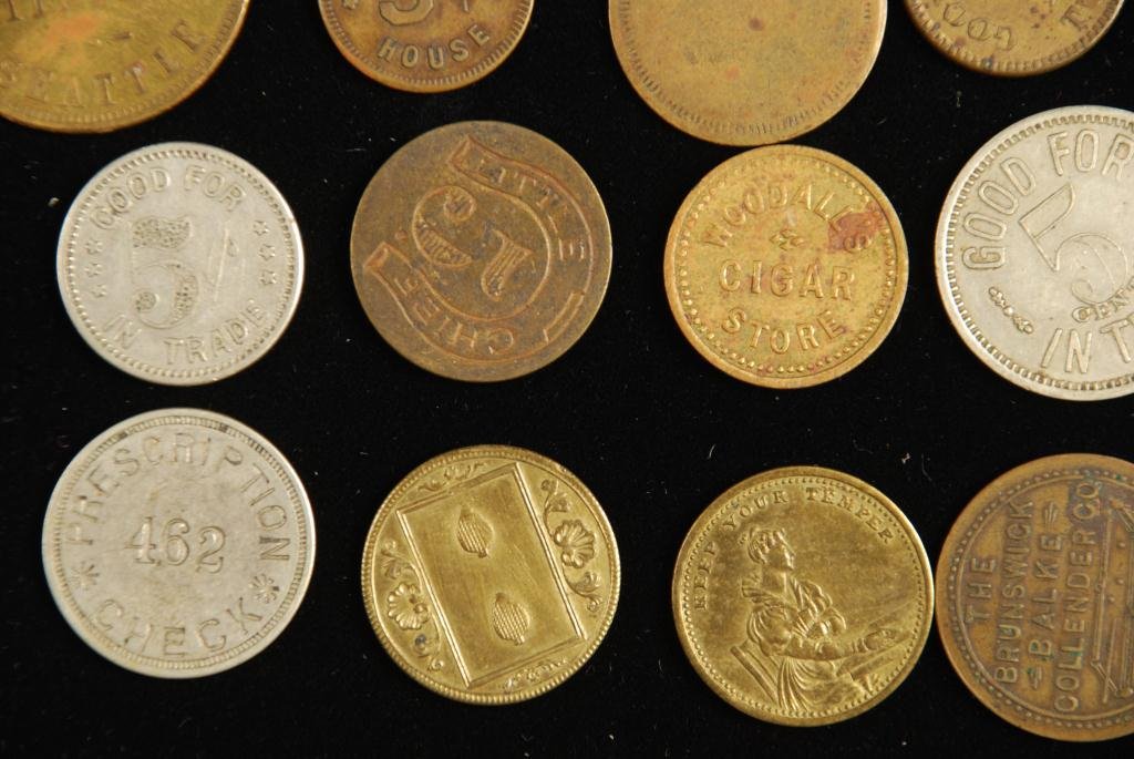 Large Collection of Mostly Merchant Tokens (1 of 10)
