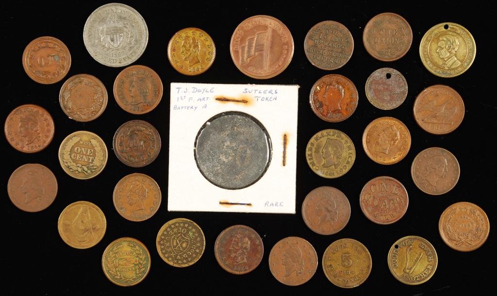 Civil War Patriotic Store Cards Campaign Exonumia (1 of 10)