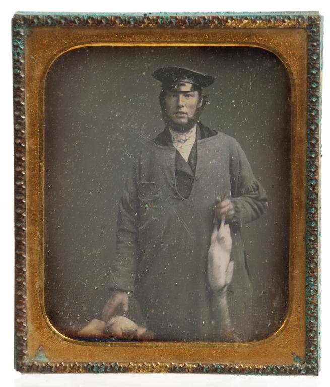 1/6 Plate Occupational Daguerreotype Man w/ Fowl (1 of 3)