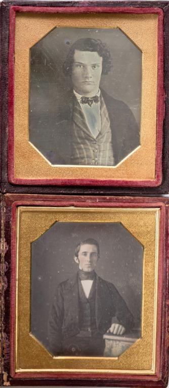 (2) 1/6 Plate Daguerreotype Portraits of Young Men: Anonymous.