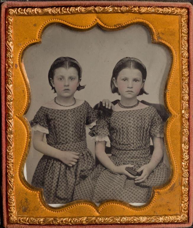 1/6 Plate Ambrotype of Two Pretty Girls (1 of 3)