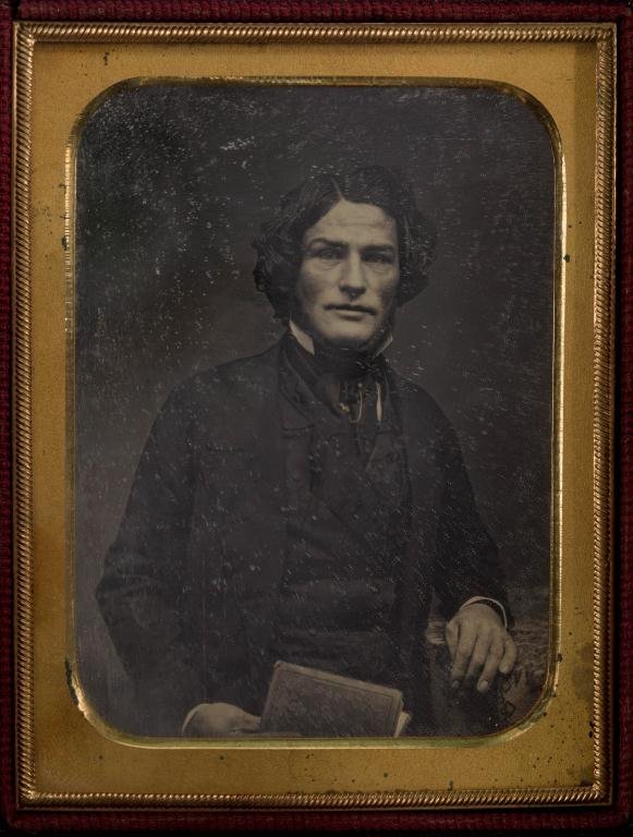 1/4 Plate Daguerreotype of Gentleman Holding Book (1 of 3)
