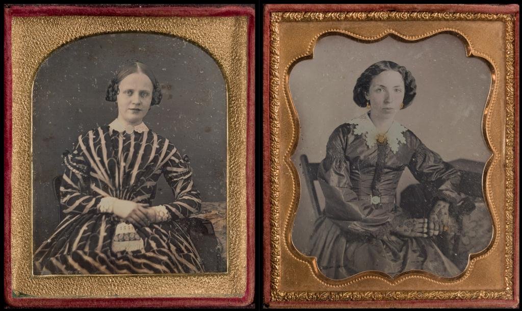 (2) 1/6 Plate Daguerreotypes of Young Girls: Anonymous. Each in beautiful dresses and lace.