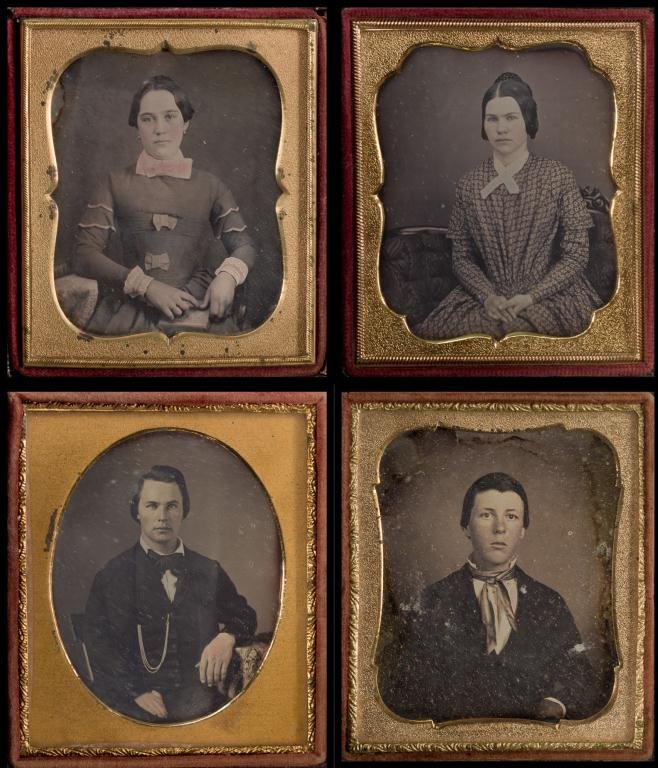 (4) 1/6 Plate Daguerreotypes of Young Men & Women (1 of 9)