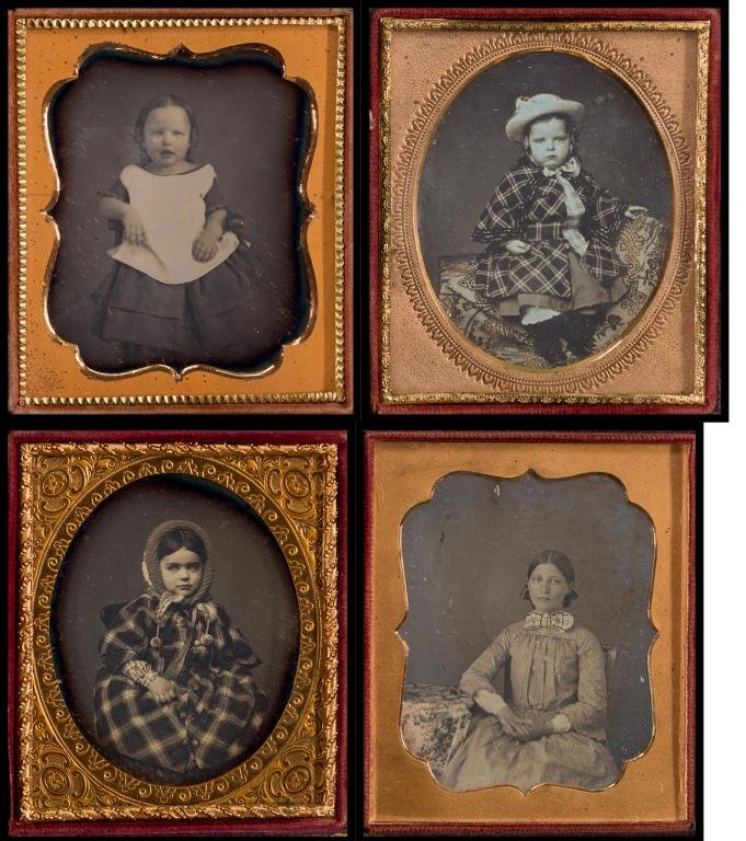 (4) 1/6 Plate Daguerreotypes of Young Girls (1 of 8)