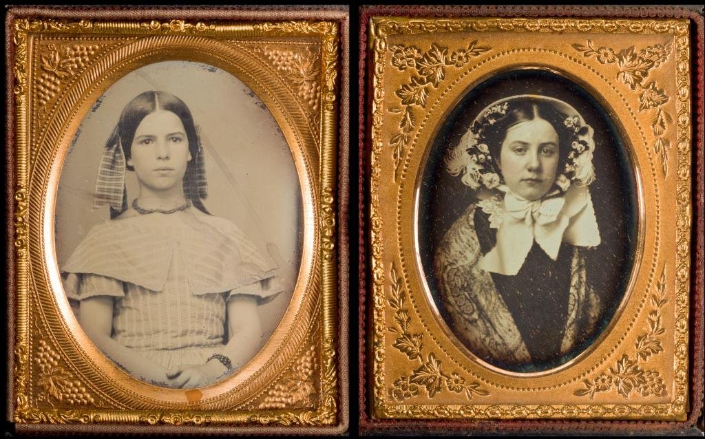 (2) 1/9 Plate Daguerreotypes of Pretty Young Girls: Anonymous.