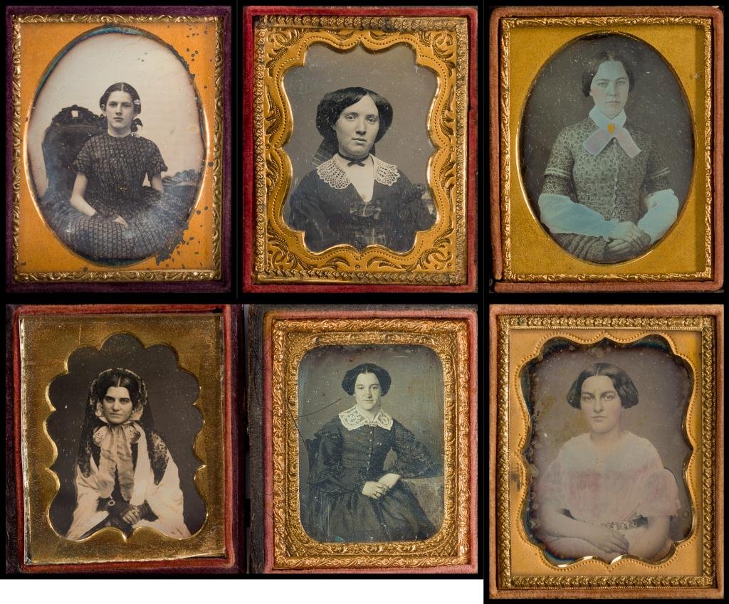(6) 1/9 Plate Daguerreotypes of Young Women: Anonymous.