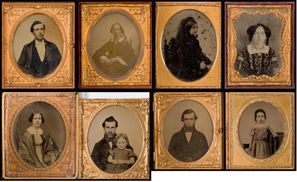 (7) 1/6 Plate Ambrotype (2) Thermoplastic Cases (1 of 10)