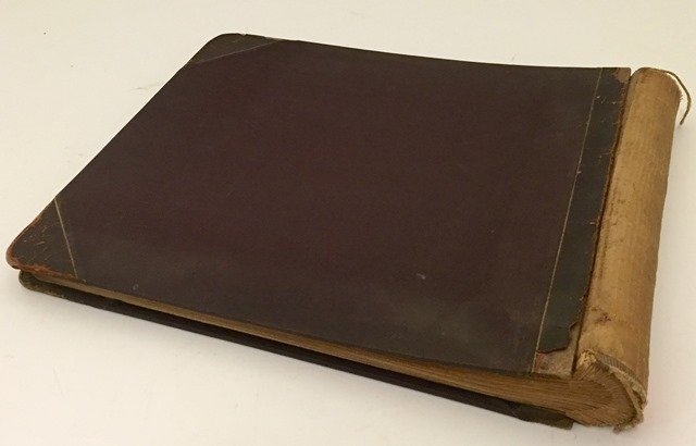 Samuel Bourne (1834-1912) Albumen Prints of India: Album of over (45) prints of India, Calcutta, including shipping, streetscapes, panoramas, government buildings, bathers, ancient buildings etc. Each print nearly fills each of the albums' 10 1/2 x 12