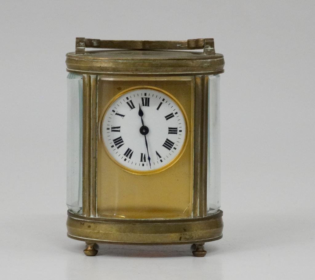 OVAL BRASS CARRAIGE CLOCK (1 of 5)