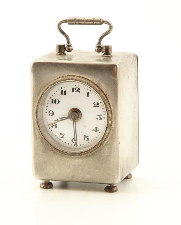 MINIATURE ART DECO TRAVEL ALARM CLOCK (1 of 4)