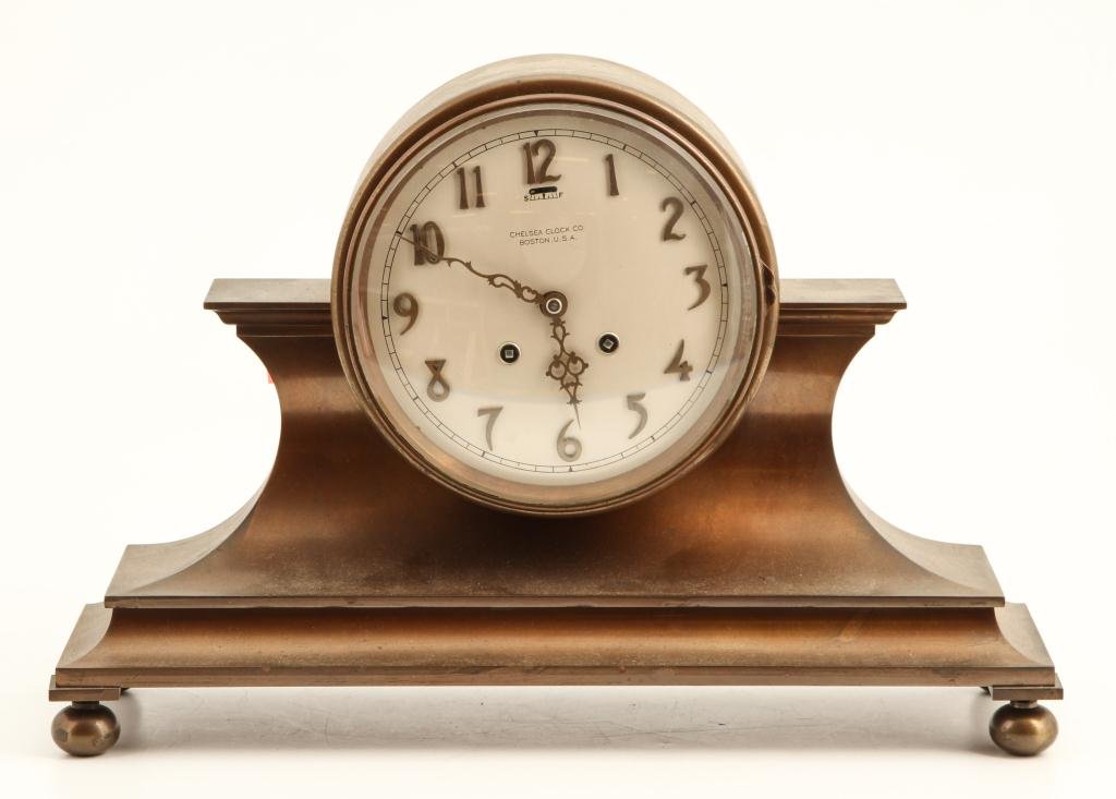 CHELSEA BRONZE TAMBOUR #1MANTLE CLOCK WITH STRIKE (1 of 9)